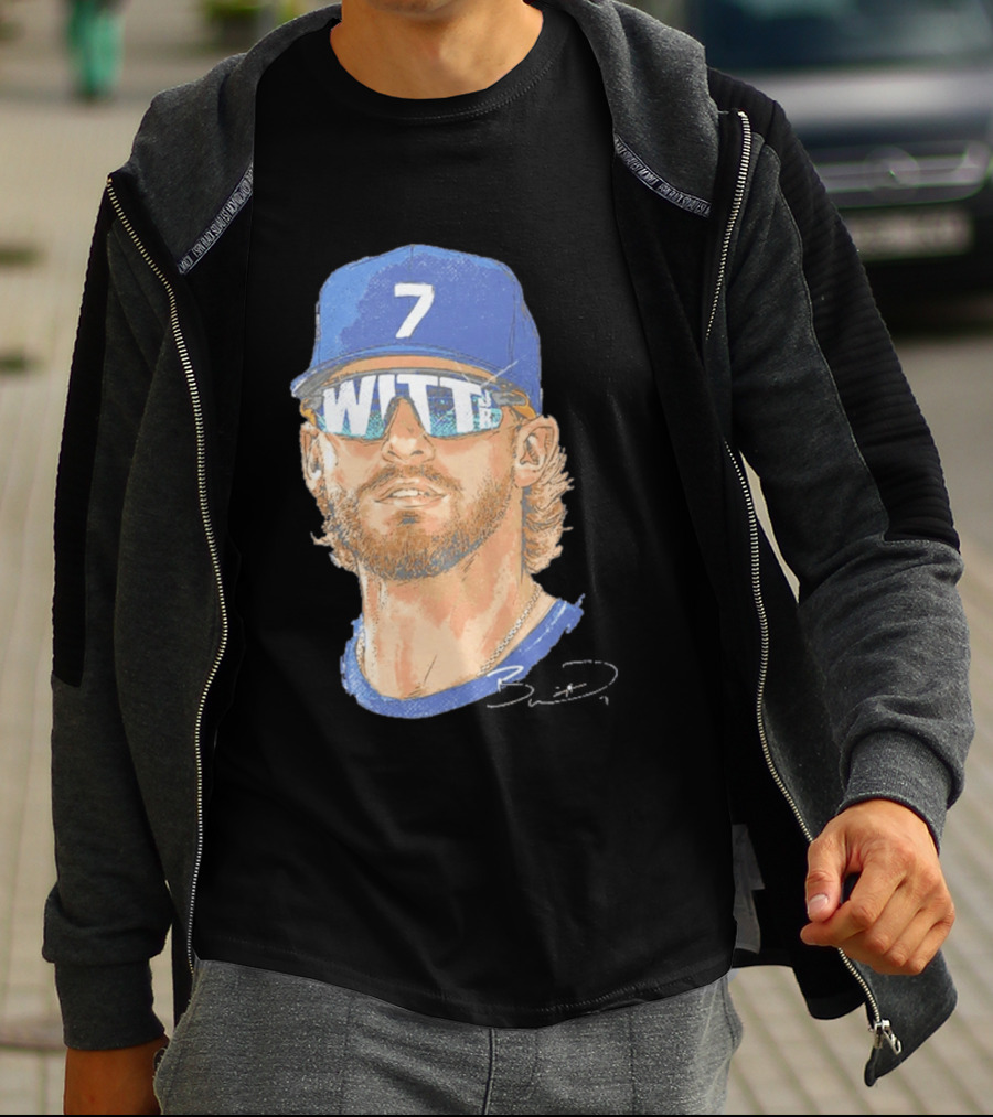 Bobby Witt Jr Kansas City Royals Sunglasses Blue Cap Number 7 T-Shirt