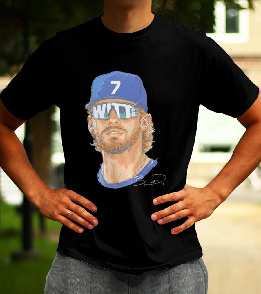 Bobby Witt Jr Kansas City Royals Sunglasses Blue Cap Number 7 T-Shirt