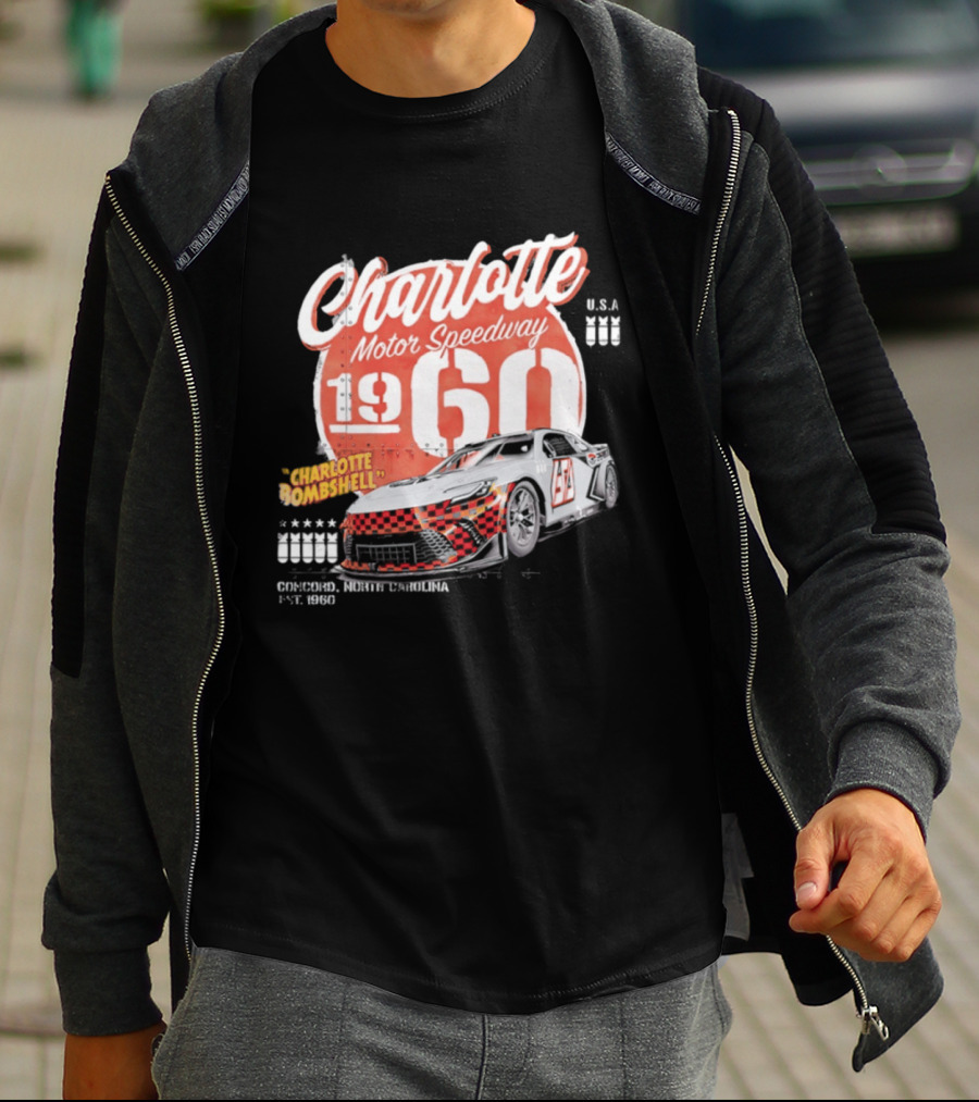 Charlotte Motor Speedway 1960 Bombshell Classic Racing USA T-Shirt