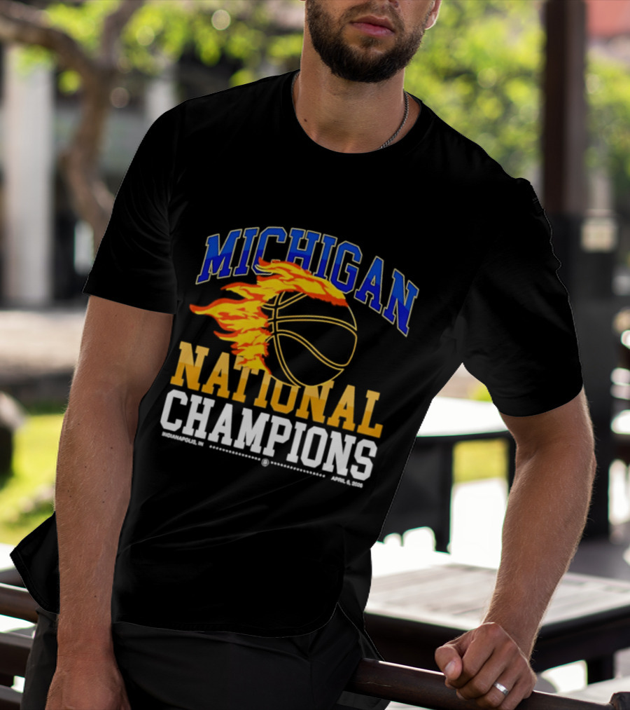 Michigan Basketball National Champions Fireball T-Shirt