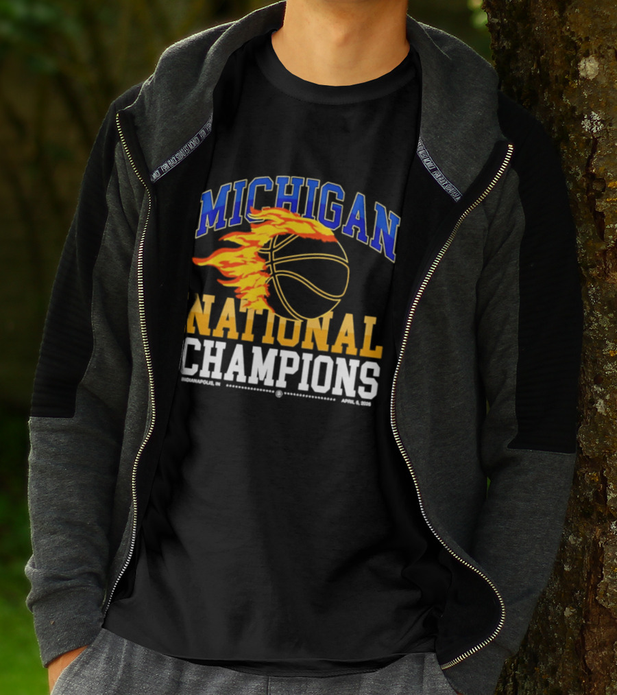 Michigan Basketball National Champions Fireball T-Shirt