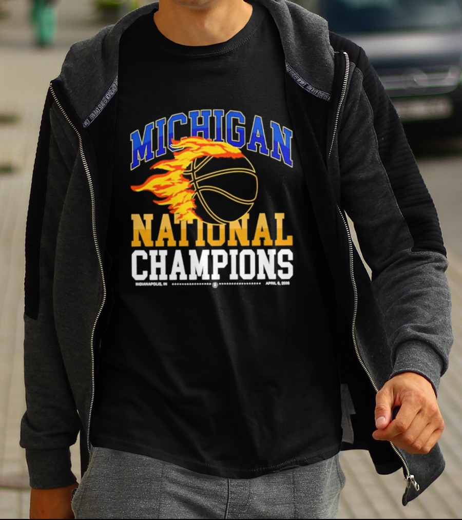Michigan Basketball National Champions Fireball T-Shirt