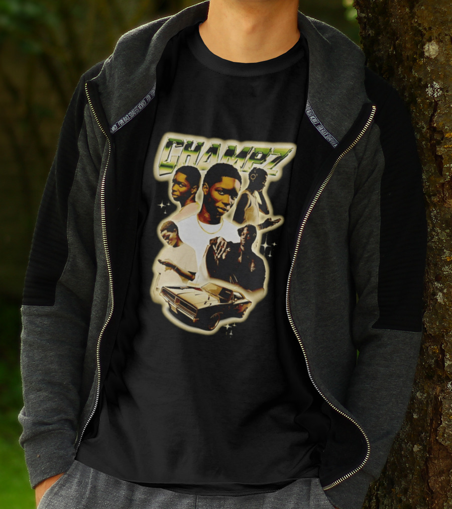 Champz Musical Artist Retro Style Car And Portraits T-Shirt