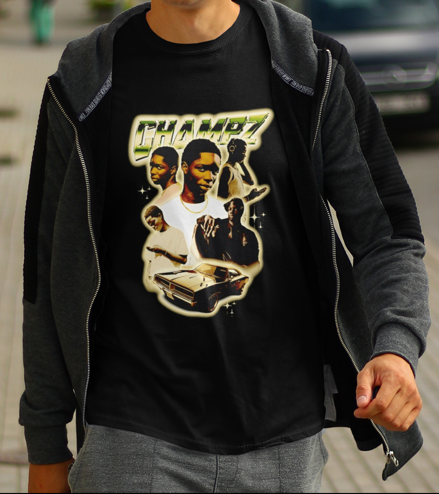Champz Musical Artist Retro Style Car And Portraits T-Shirt