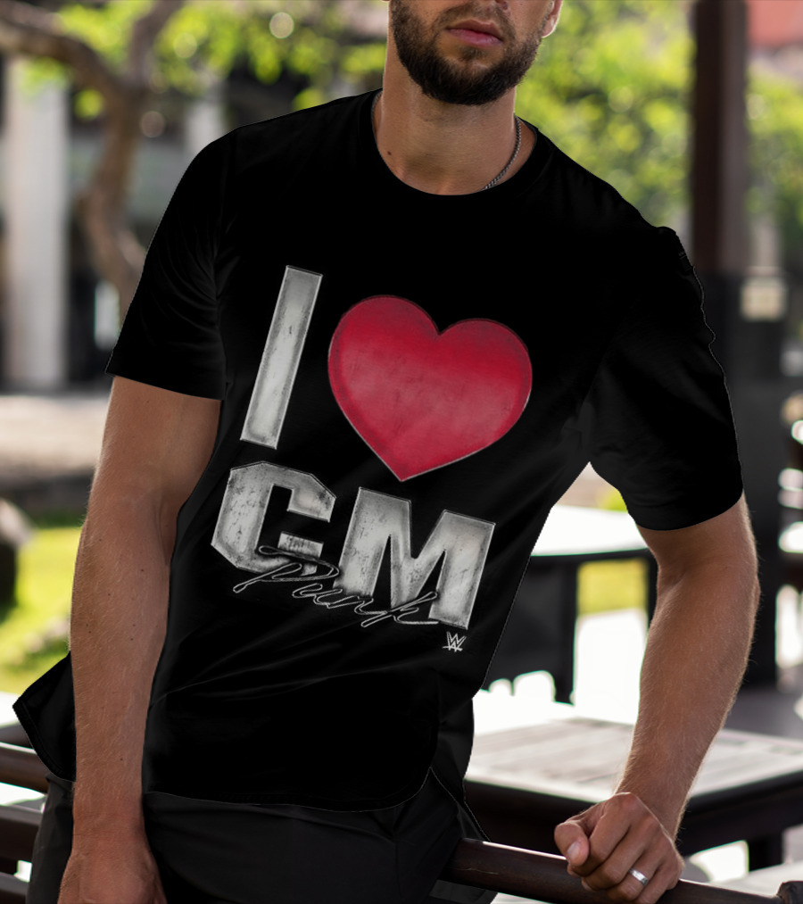 CM Punk I Heart WWE Love T-Shirt