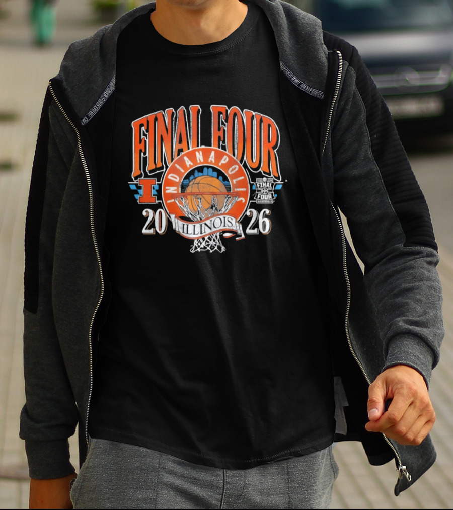 Illinois Fighting Illini NCAA Final Four 2026 Indianapolis Basketball T-Shirt