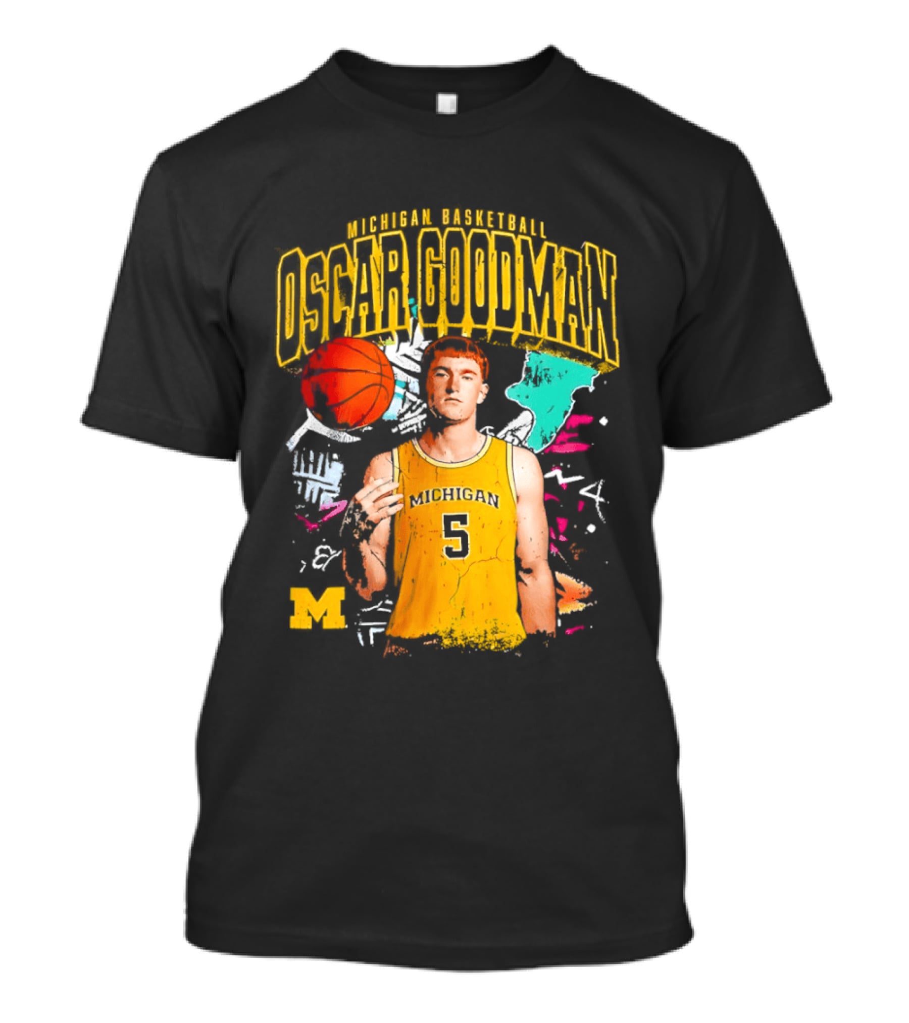 Oscar Goodman 5 Michigan Basketball Wolverines Player 2026 T-Shirt