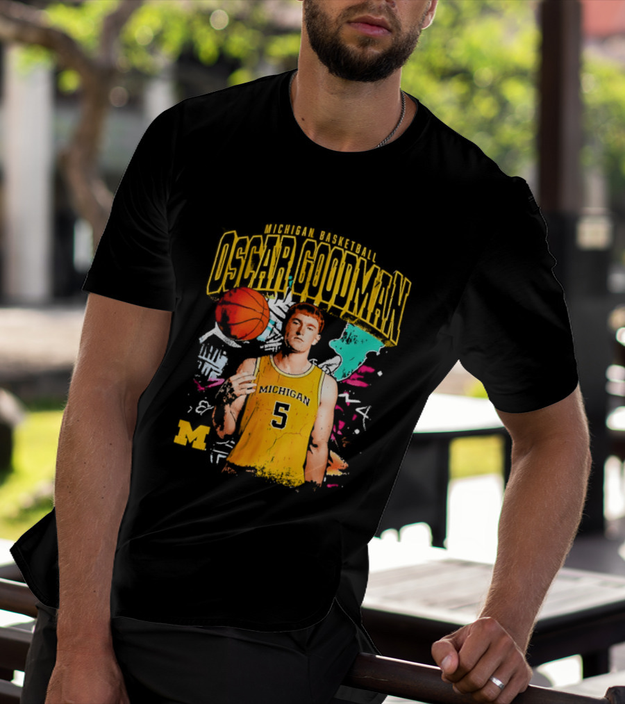 Oscar Goodman 5 Michigan Basketball Wolverines Player 2026 T-Shirt