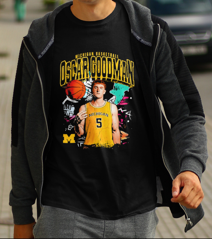 Oscar Goodman 5 Michigan Basketball Wolverines Player 2026 T-Shirt