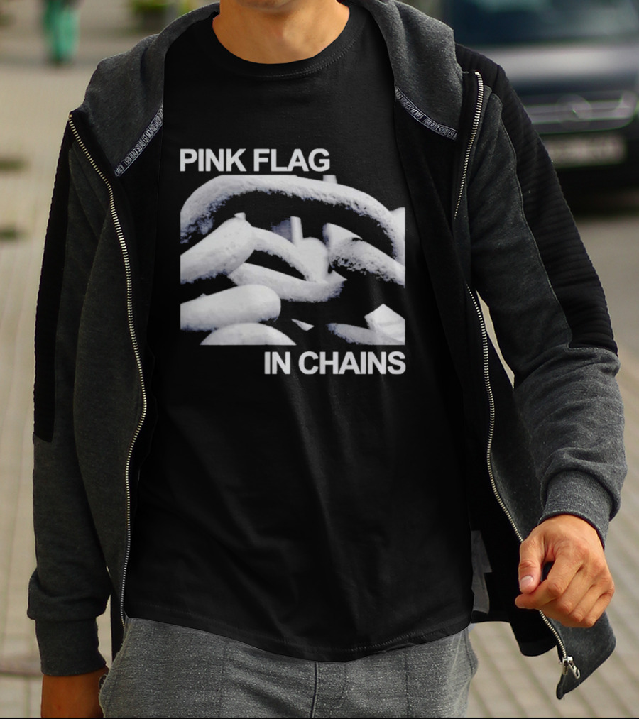 Pink Flag In Chains Bold Chain T-Shirt