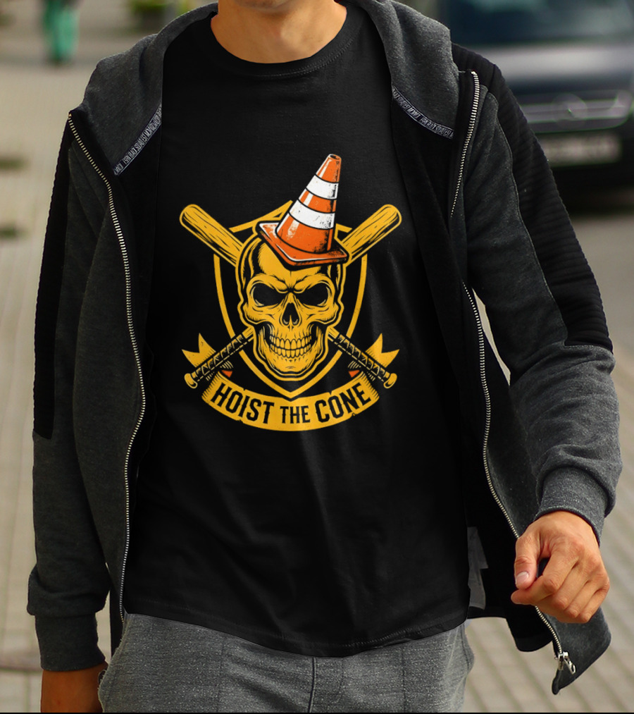 Pittsburgh Pirates Skull Traffic Cone Hat Hoist The Cone T-Shirt