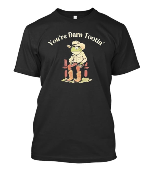 You're Darn Tootin' Western Cowboy Frog Sitting On Fence T-Shirt