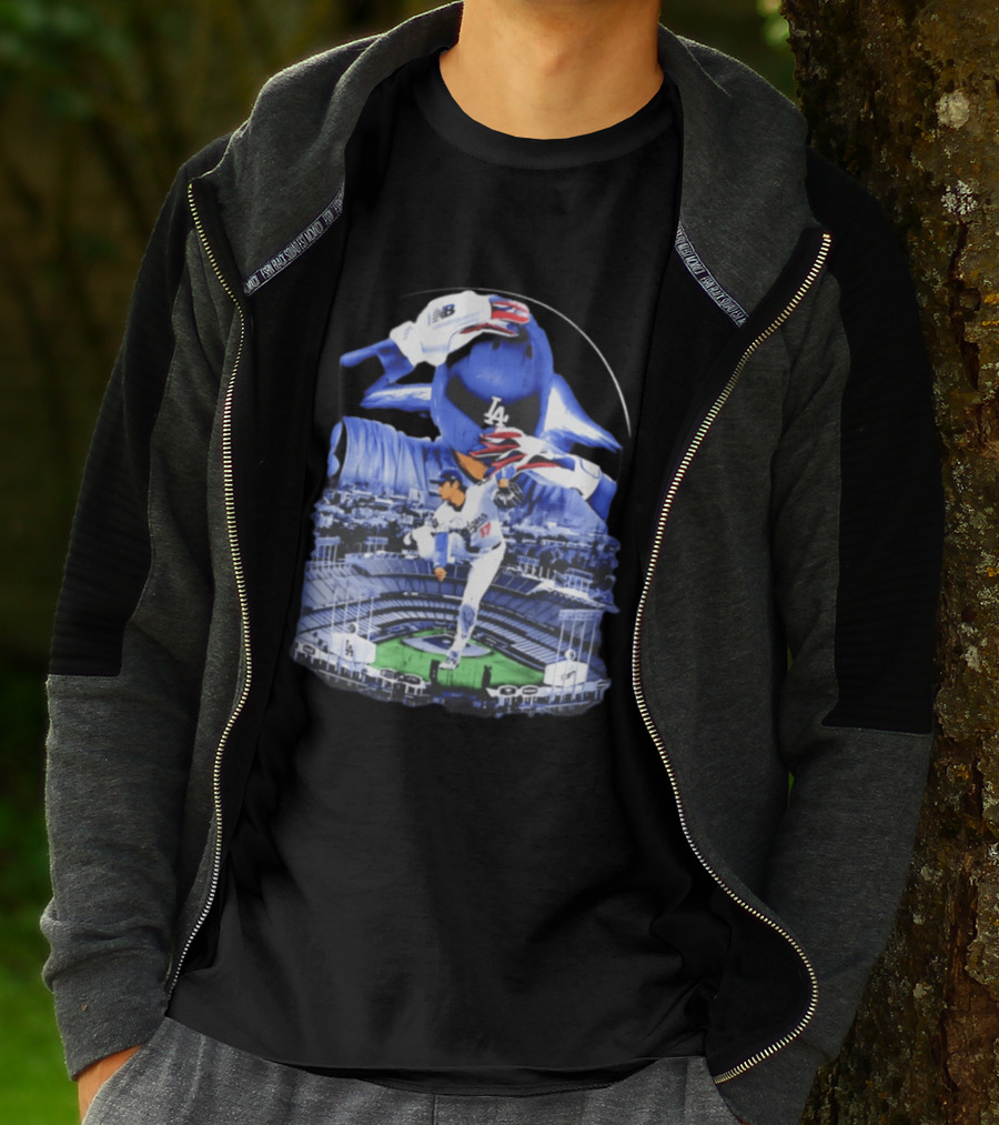 Shohei Ohtani Los Angeles Dodgers Stadium Player Action And Team Spirit T-Shirt