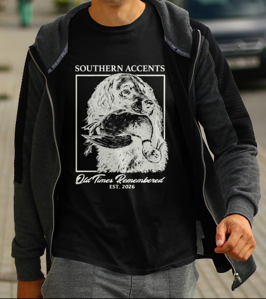 Southern Accents Old Times Remembered EST 2026 Vintage Style Bird Motif T-Shirt