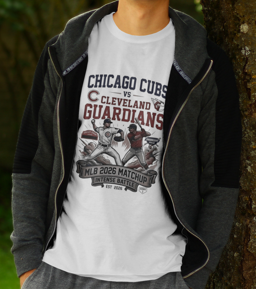 Chicago Cubs Vs Cleveland Guardians MLB 2026 Matchup Intense Battle Est 2026 T-Shirt