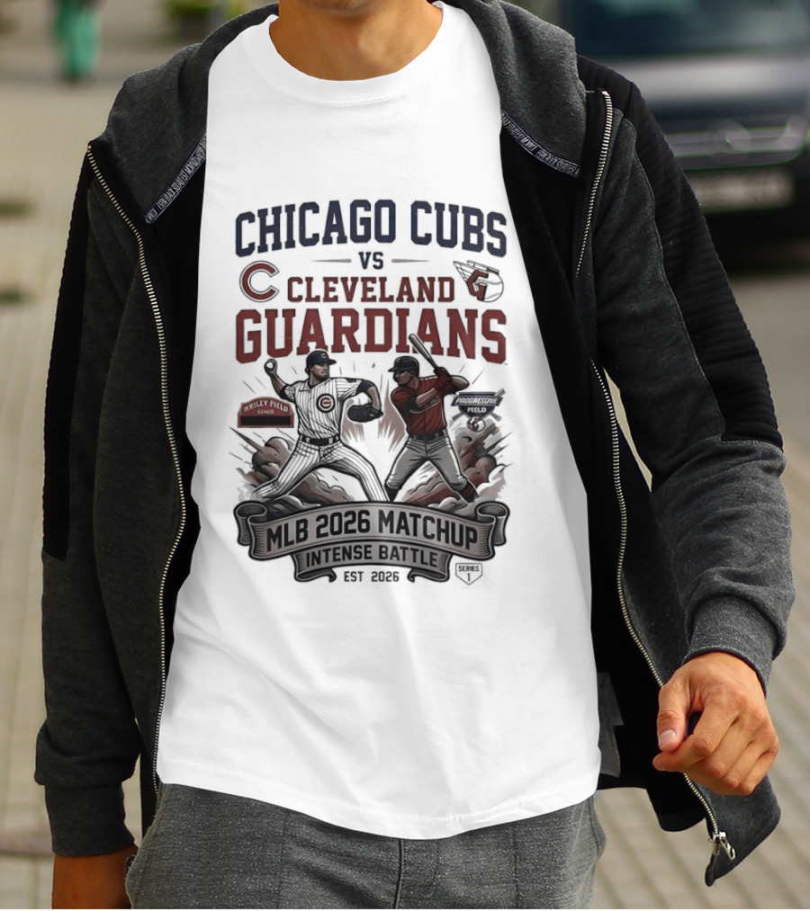 Chicago Cubs Vs Cleveland Guardians MLB 2026 Matchup Intense Battle Est 2026 T-Shirt