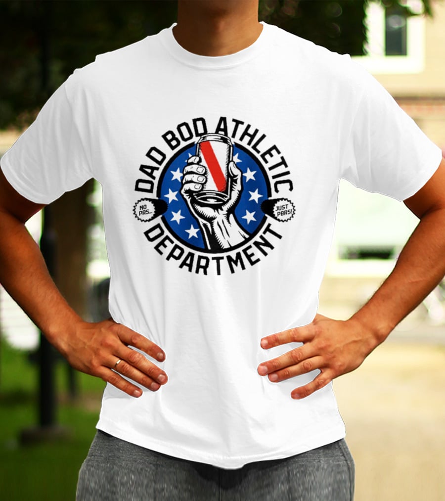 Dad Bod Athletic Department No Pass Just Punt Beer Can Stars T-Shirt