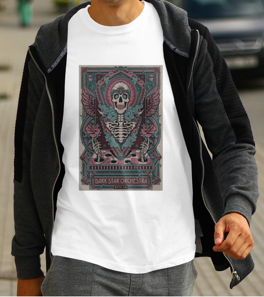 Dark Star Orchestra Skeleton With Wings And Roses Winter 2026 T-Shirt
