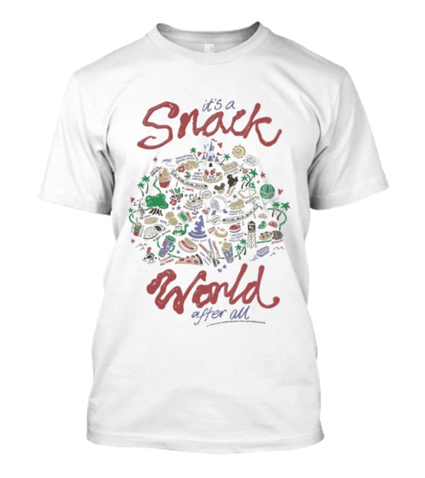 It's A Snack World After All Colorful Food Adventure T-Shirt