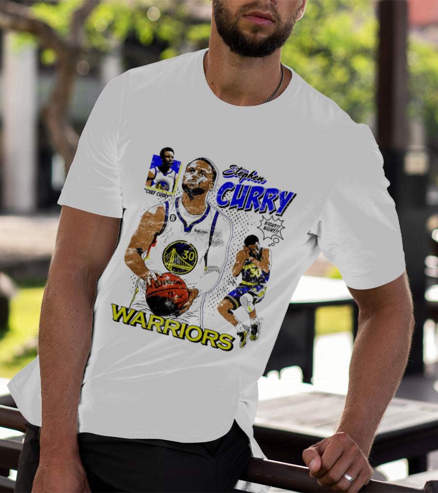 Stephen Curry Golden State Warriors Comic Style Basketball T-Shirt