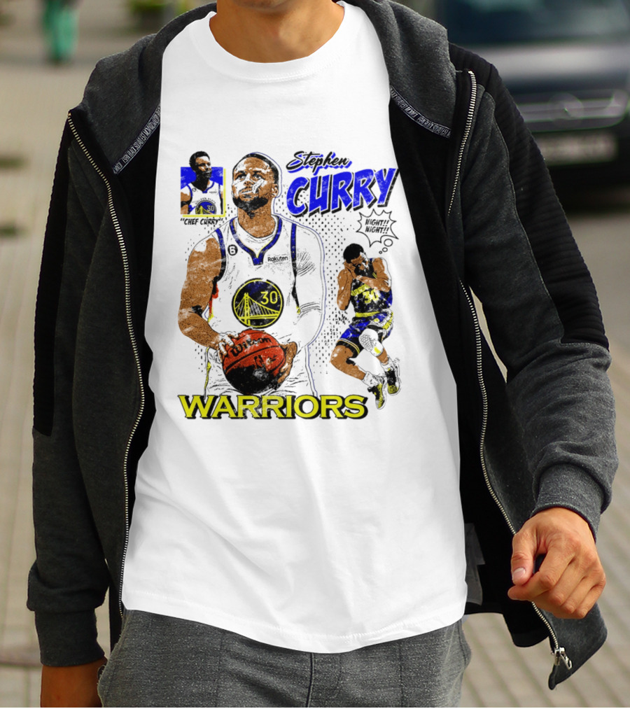 Stephen Curry Golden State Warriors Comic Style Basketball T-Shirt