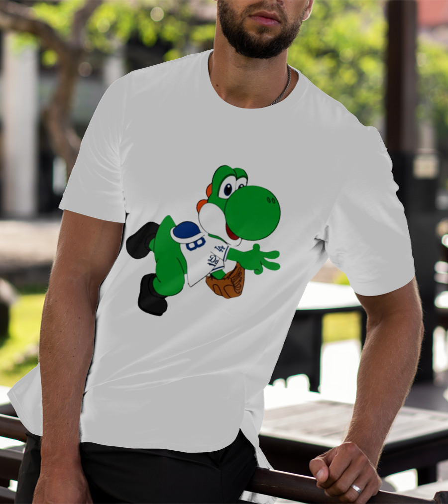 Los Angeles Dodgers Green Dinosaur Cartoon Character Toddler Staple T-Shirt