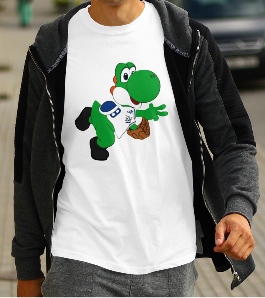 Los Angeles Dodgers Green Dinosaur Cartoon Character Toddler Staple T-Shirt