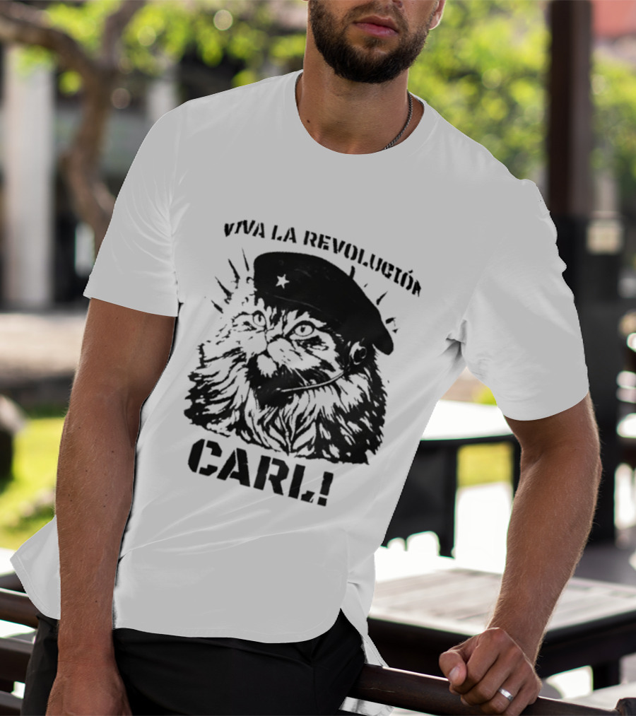 Viva La Revolucion Carl Cat With Beret T-Shirt