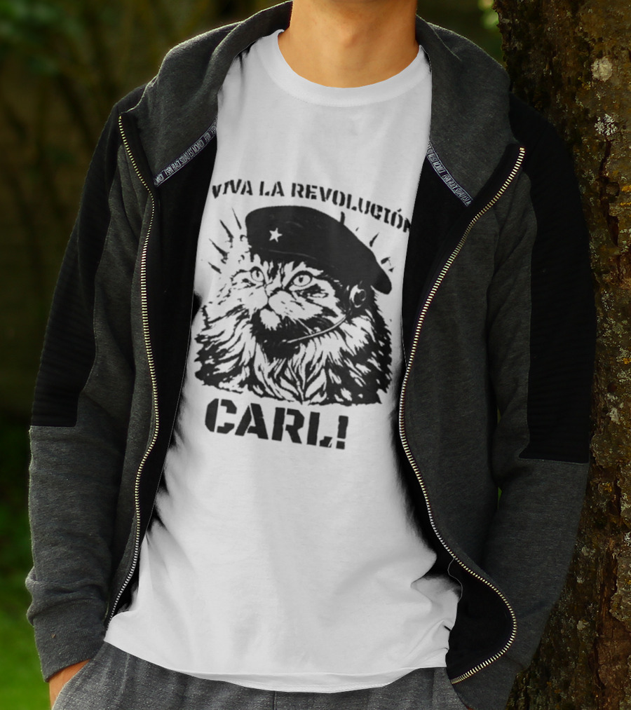 Viva La Revolucion Carl Cat With Beret T-Shirt