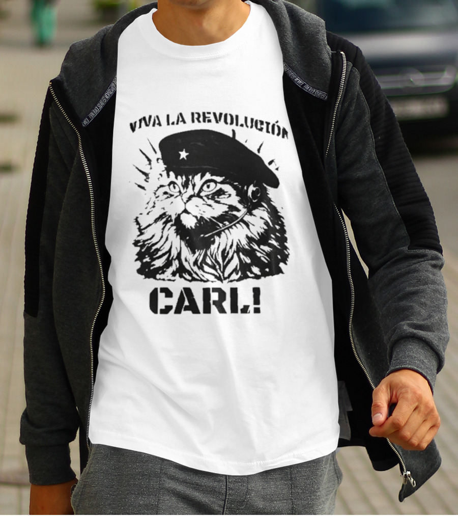 Viva La Revolucion Carl Cat With Beret T-Shirt