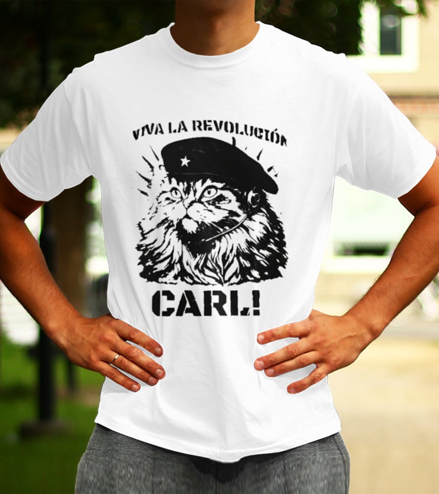 Viva La Revolucion Carl Cat With Beret T-Shirt