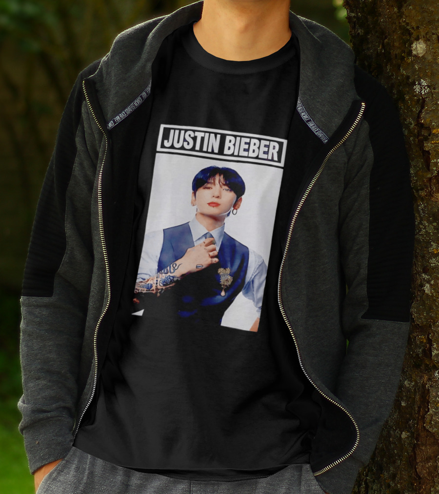 Justin Bieber Jungkook Wearing Suit Tattoo T-Shirt