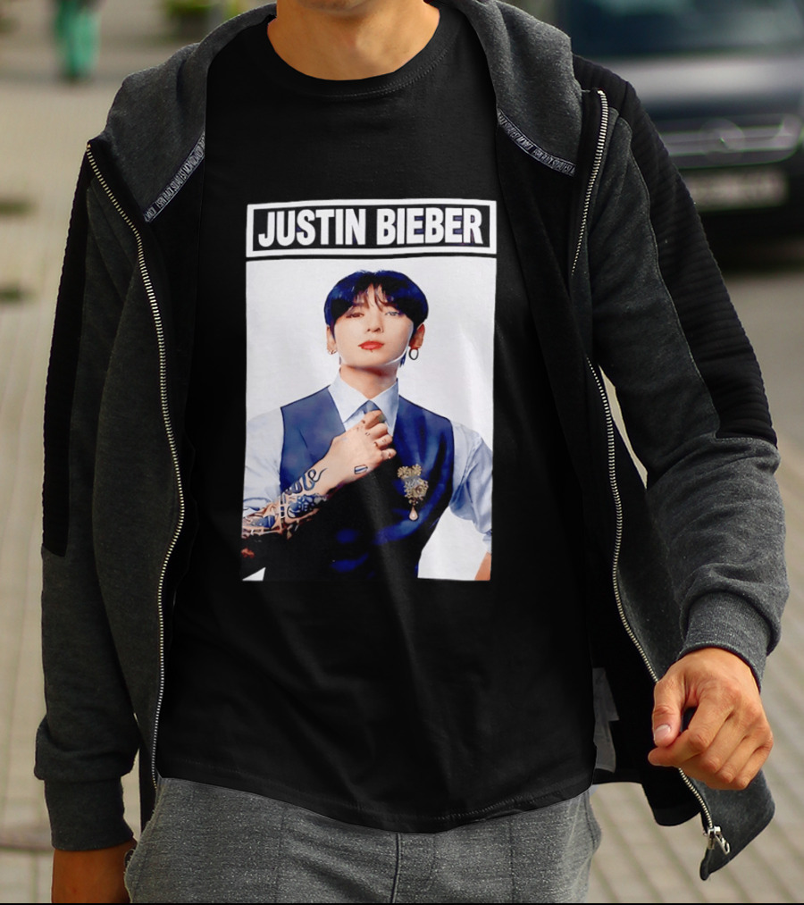 Justin Bieber Jungkook Wearing Suit Tattoo T-Shirt