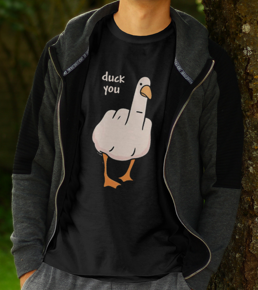 Duck You Middle Finger Duck Cartoon T-Shirt