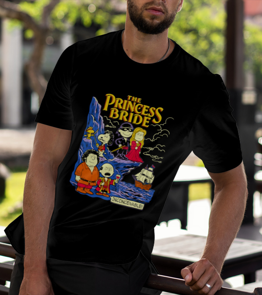 The Princess Bride Peanuts Crossover Featuring Iconic Cartoon Characters T-Shirt