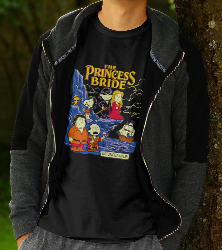 The Princess Bride Peanuts Crossover Featuring Iconic Cartoon Characters T-Shirt