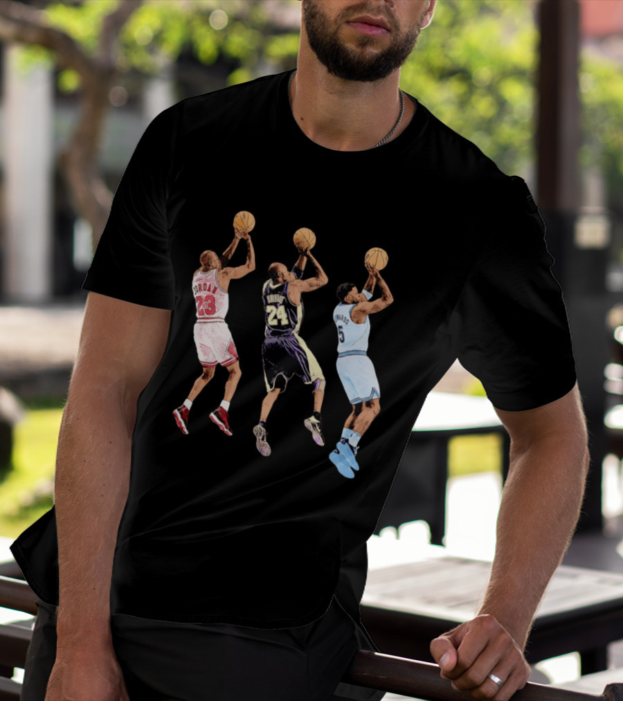 Michael Jordan Kobe Bryant Anthony Edwards Basketball Legends No. 23 No. 24 No. 1 T-Shirt
