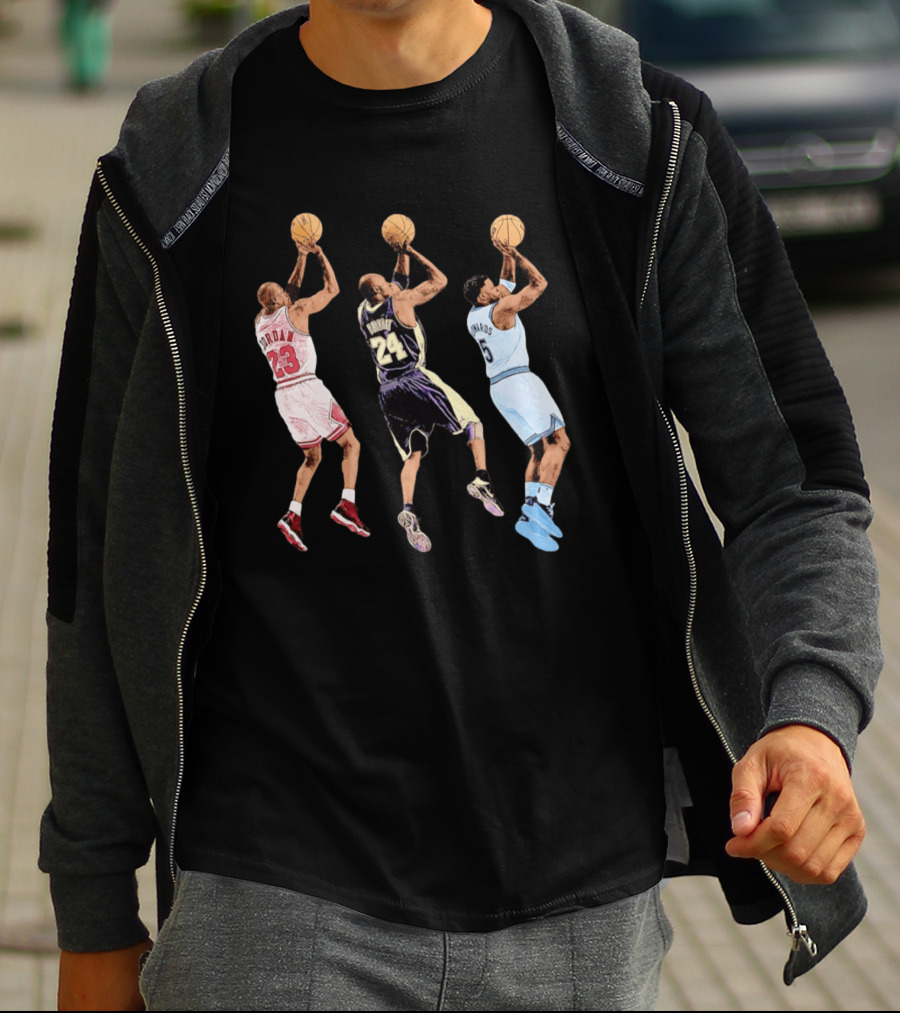 Michael Jordan Kobe Bryant Anthony Edwards Basketball Legends No. 23 No. 24 No. 1 T-Shirt