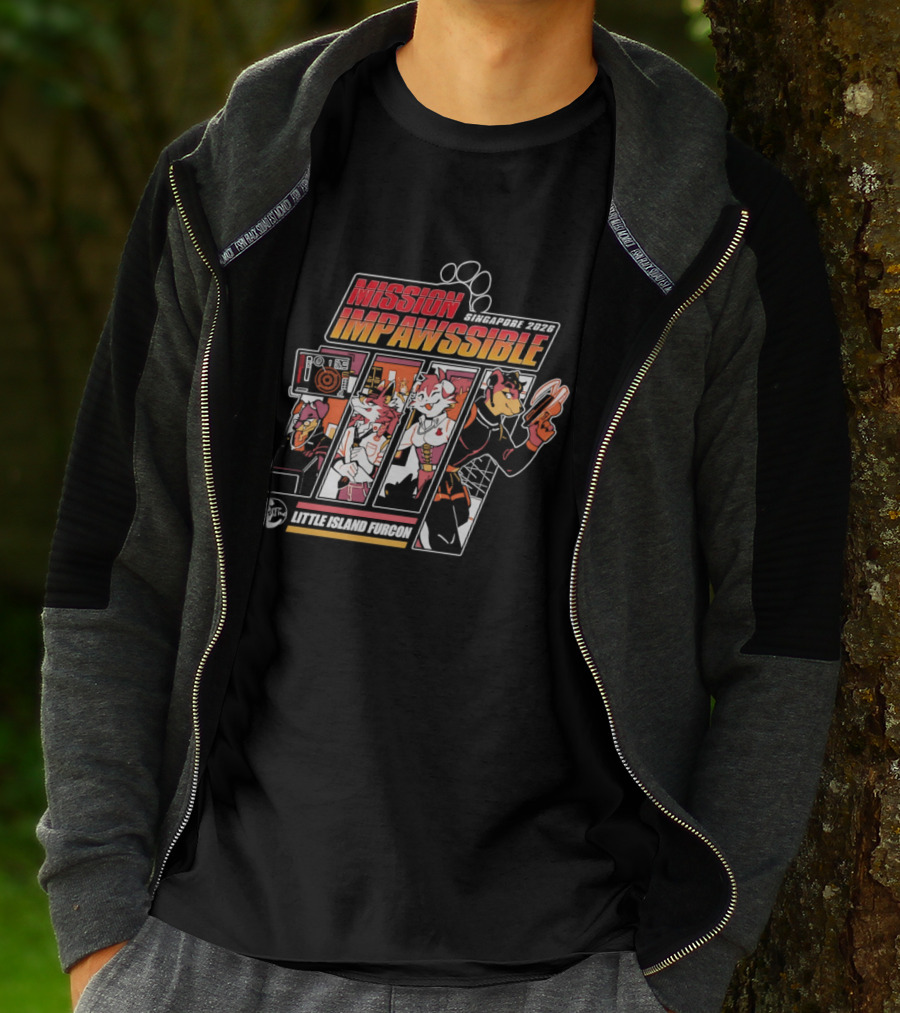Mission Impawssible Little Island Furcon 2026 Singapore Pawprint Spy T-Shirt