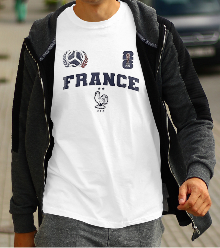 France Soccer Fan Just A Girl Who Loves Soccer Rooster And Trophy T-Shirt