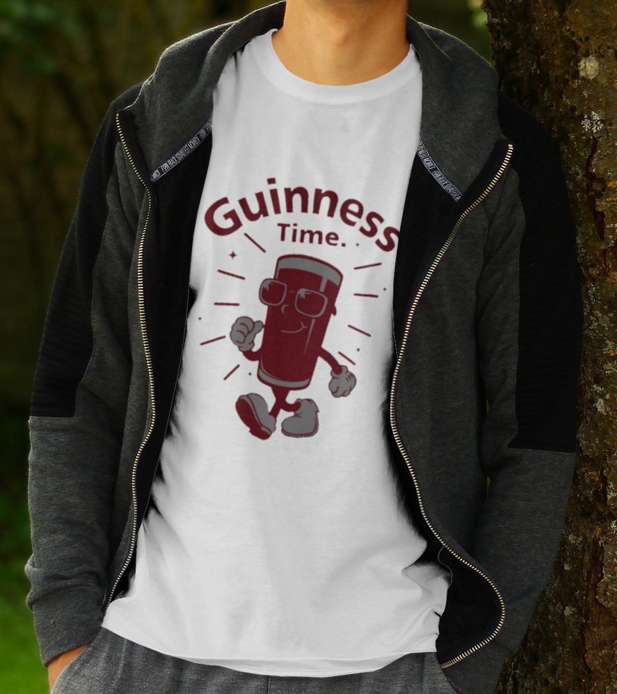 Guinness Time Walking Pint With Sunglasses T-Shirt