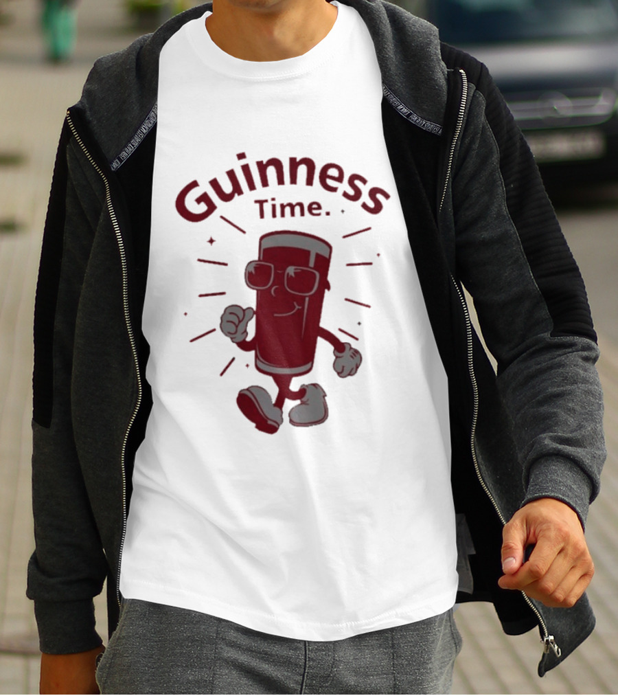 Guinness Time Walking Pint With Sunglasses T-Shirt