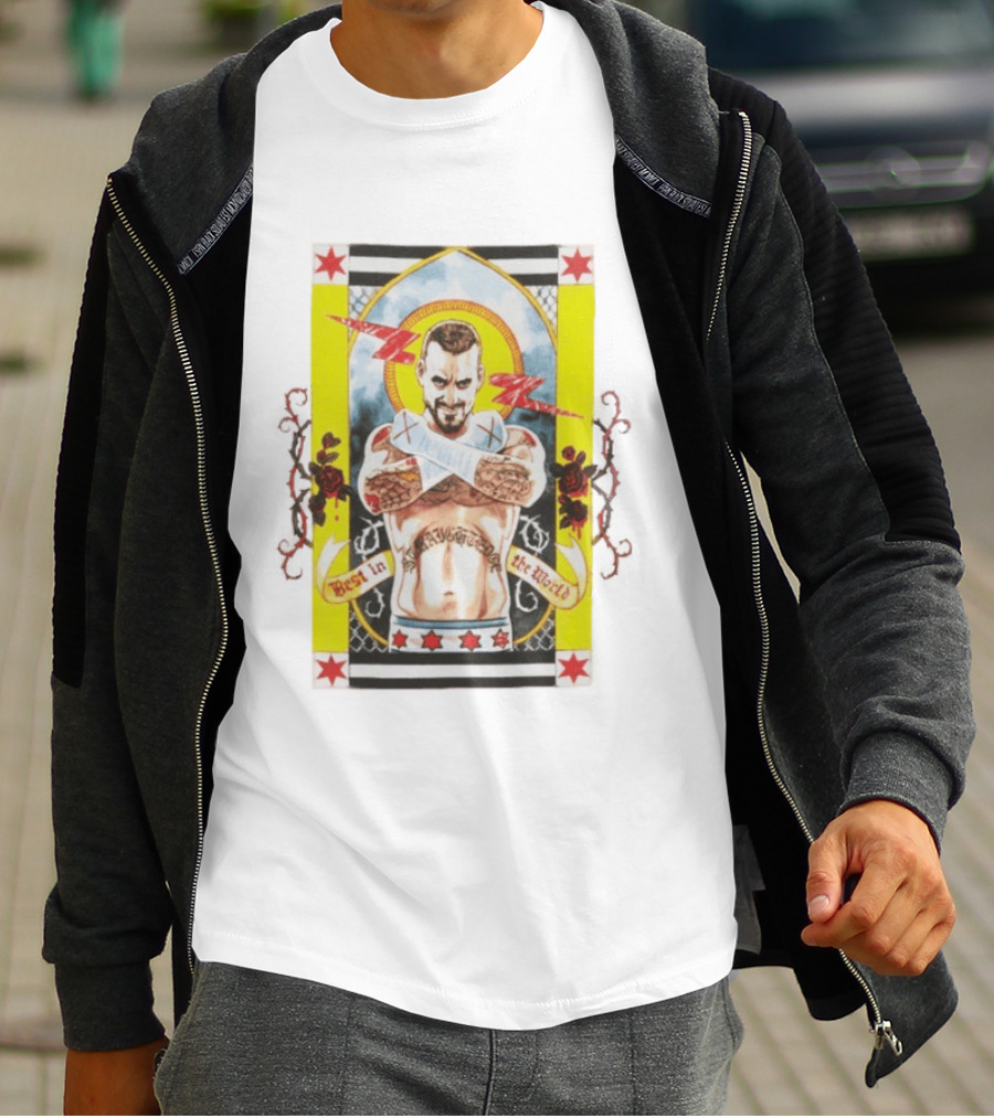 WWE CM Punk Best In The World Saint Illustrative T-Shirt