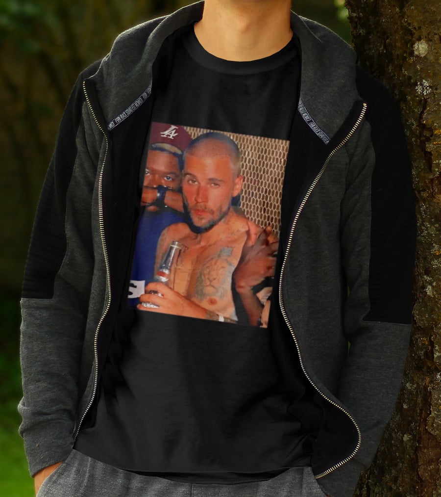 Justin Bieber Holding Beer Photo T-Shirt