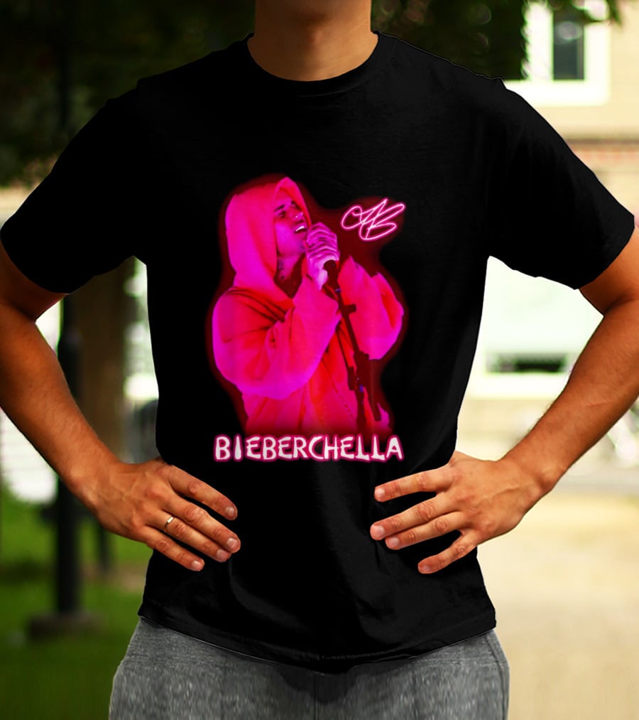 Bieberchella Mic Performance With JB Signature T-Shirt