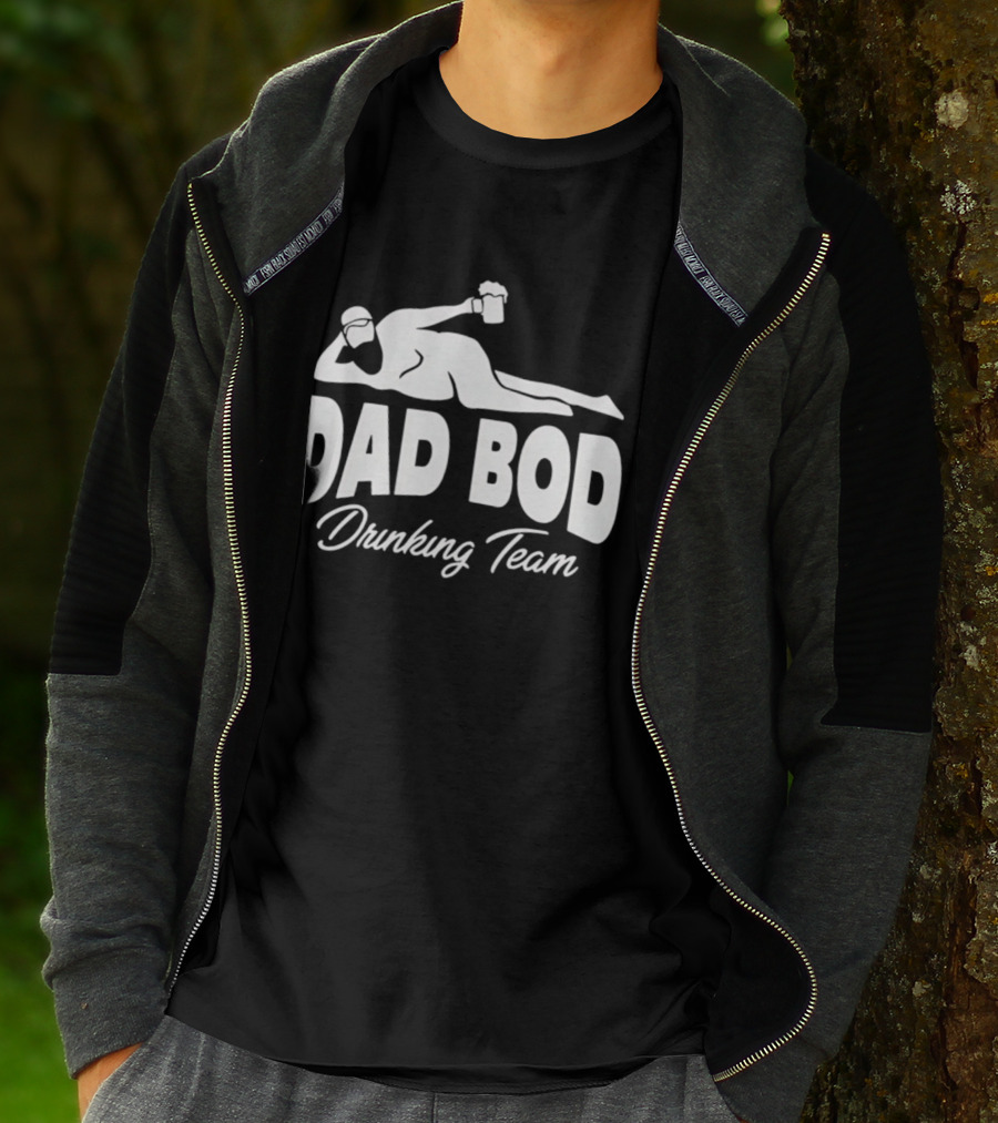 Dad Bod Drinking Team Reclining Figure With Beer T-Shirt