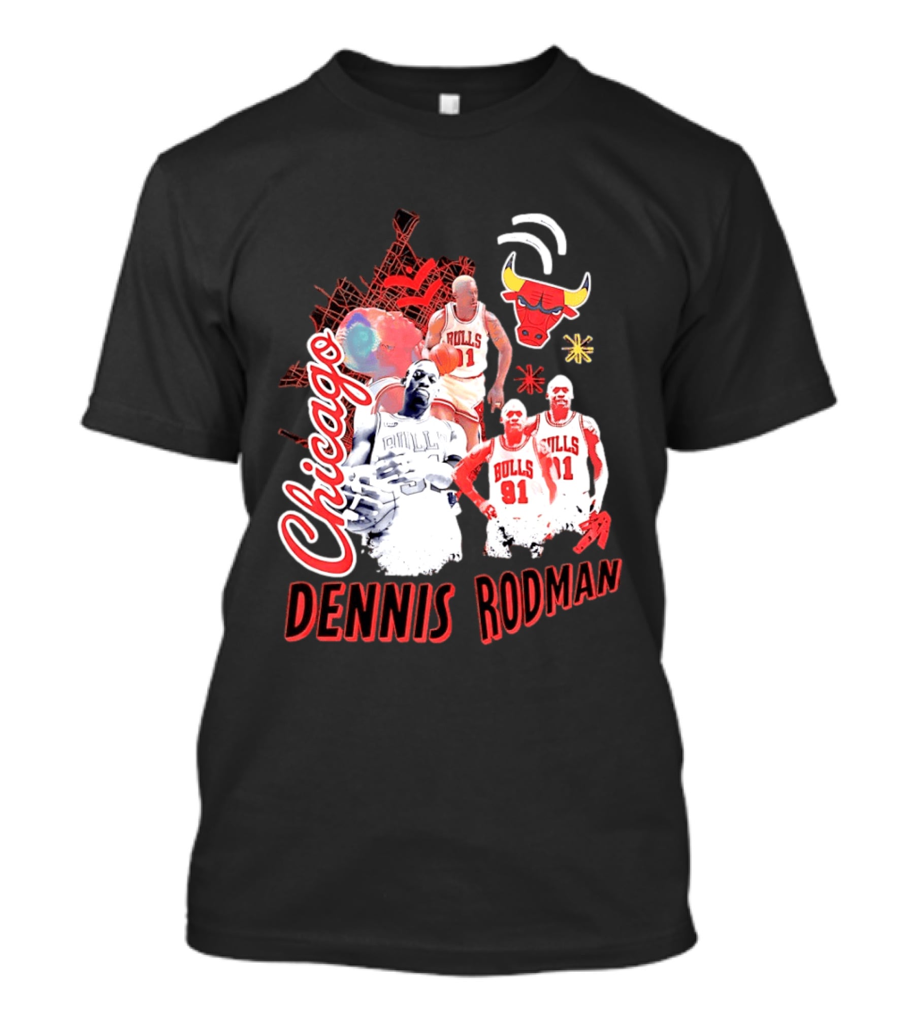 Chicago Bulls Dennis Rodman Vintage Basketball Legend T-Shirt