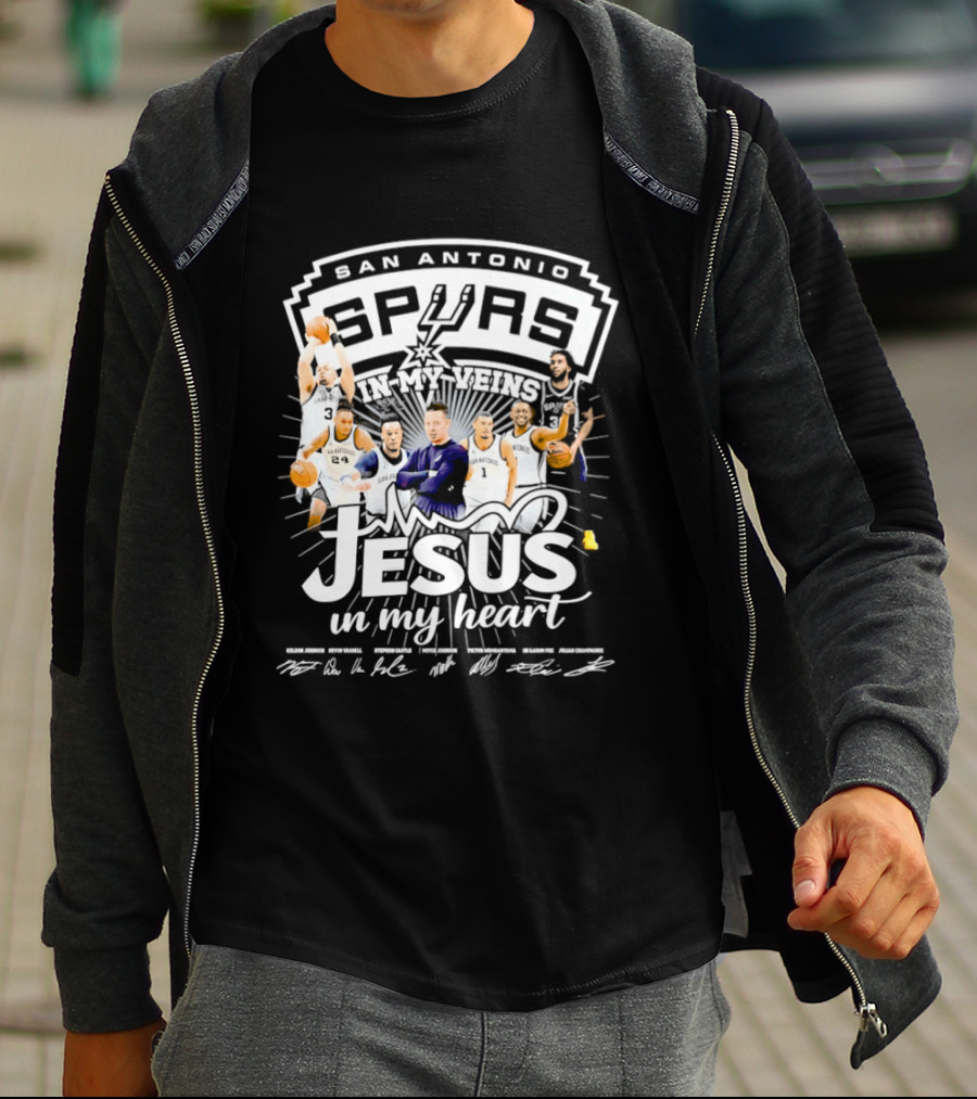 San Antonio Spurs Basketball Passion And Faith With Jesus In My Heart T-Shirt
