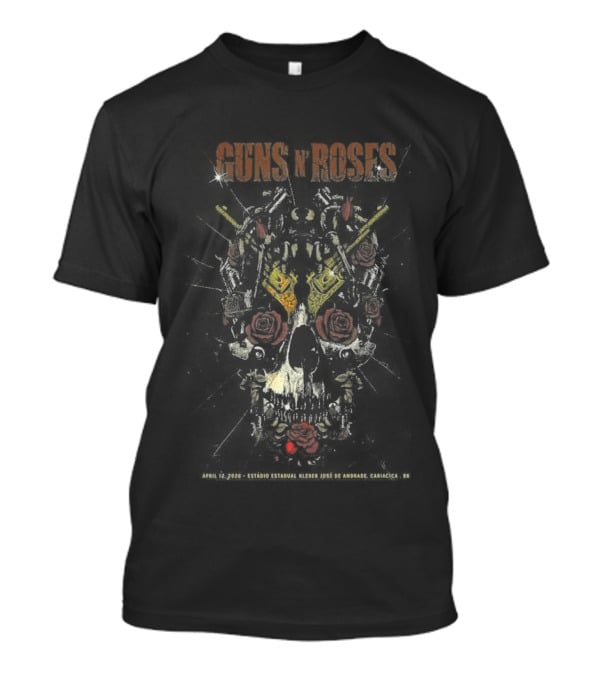 LIMITED Apr 12 2026 Guns N' Roses Cariacica BR Roses Skull Art Print T-Shirt