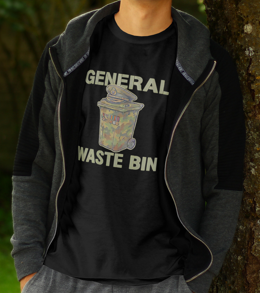General Waste Bin Camo Trash Hat Medals T-Shirt